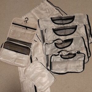 Beige 8 pc Travel Organizer Set